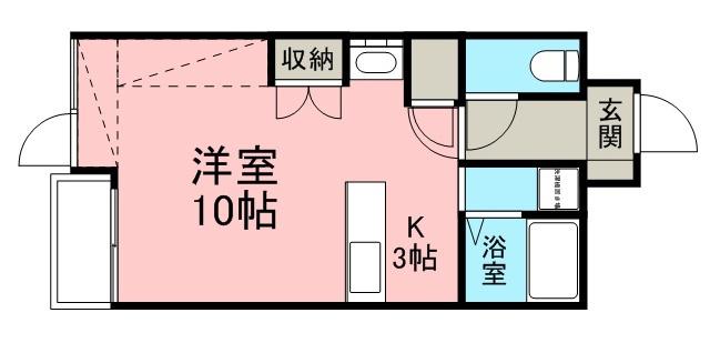 ル・コンフォルト(1K/6階)の間取り写真