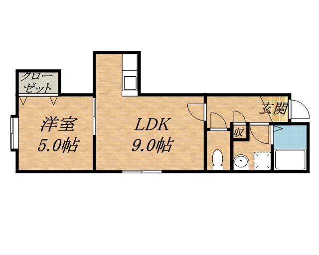 コンフォーティア502(1LDK/3階)の間取り写真
