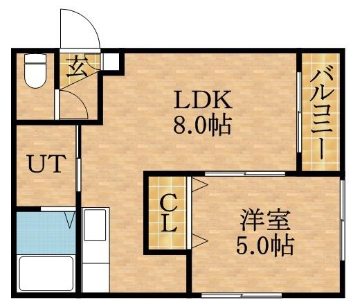 メゾンクー・ドゥ・・クールⅣ(1LDK/1階)の間取り写真