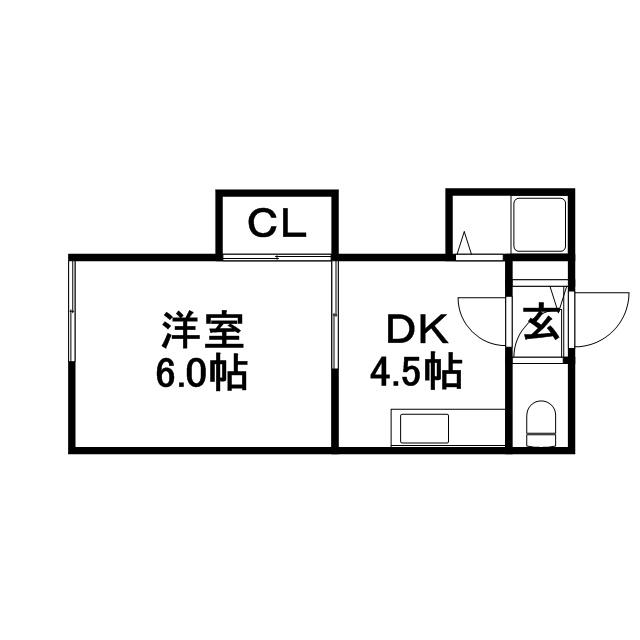城北ハイツD(1DK/3階)の間取り写真