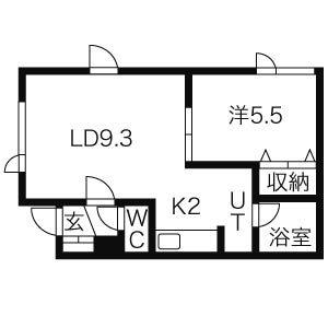 スイート・ブライアス・ハウス(1DK/2階)の間取り写真