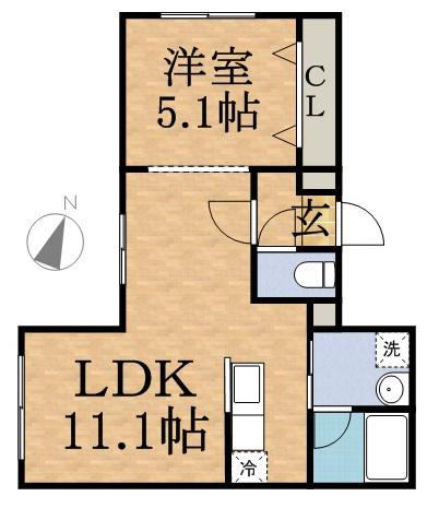 IL CUORE DUE(1LDK/4階)の間取り写真