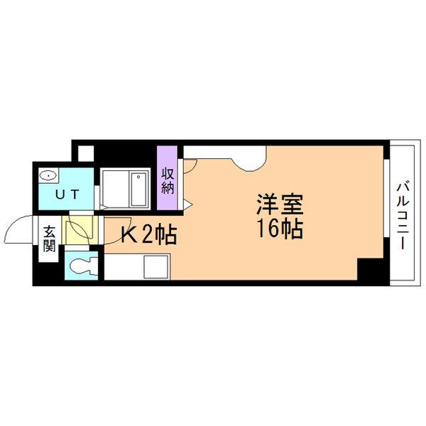 クレステージ北32(ワンルーム/2階)の間取り写真