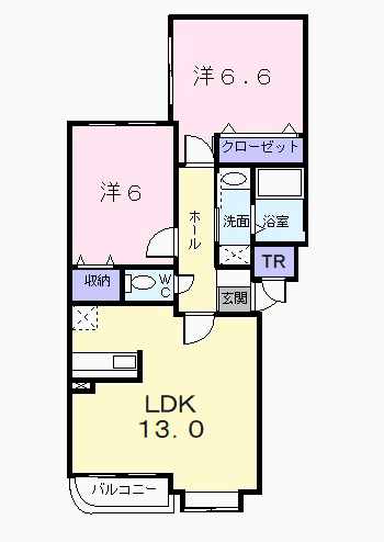 H・Kレヂデンス(2LDK/3階)の間取り写真