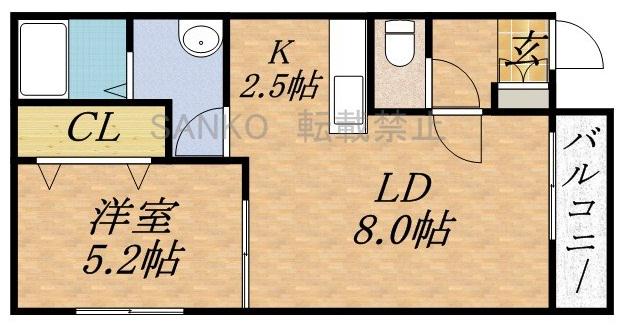 GARE DE COCO(1LDK/1階)の間取り写真
