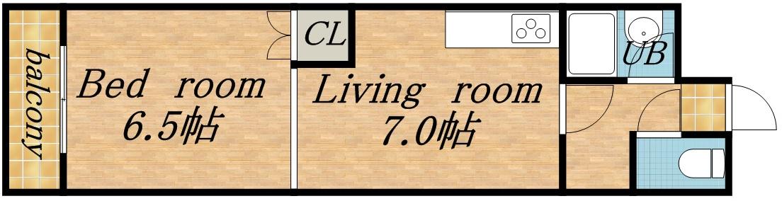 マンションブリッジ麻生(1DK/7階)の間取り写真