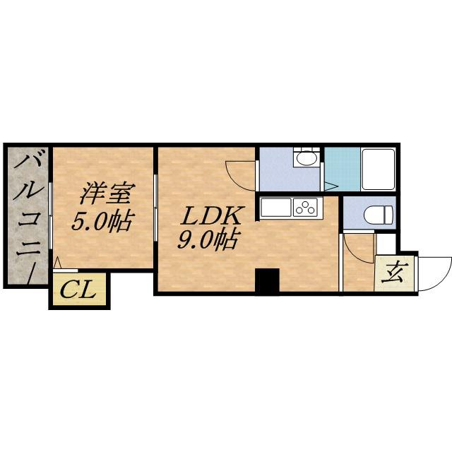 PROUD N19(1LDK/5階)の間取り写真