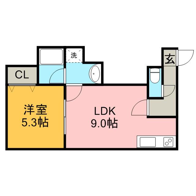 ラ・プリマヴェーラ弐番館(1LDK/3階)の間取り写真