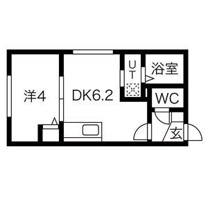 PRIMAVERA(1DK/3階)の間取り写真