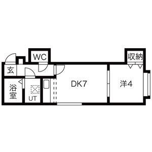エヴァンス大友公園(1DK/3階)の間取り写真