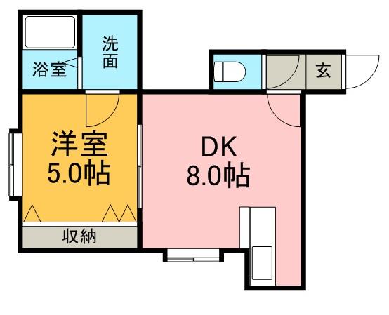 アメニティコート(1LDK/2階)の間取り写真