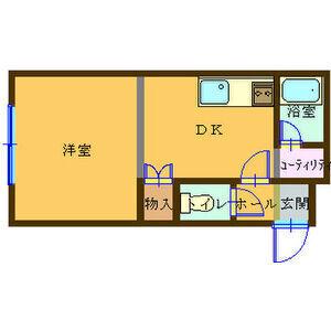 スカイパーク麻生III(1DK/1階)の間取り写真
