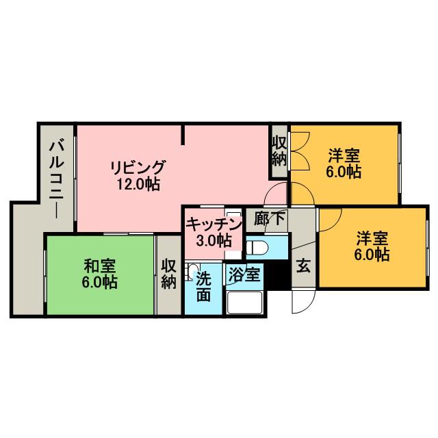 ベルマージュ 522(3LDK/3階)の間取り写真