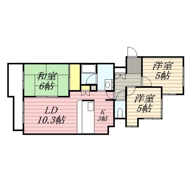 プレステージ1(3LDK/7階)の間取り写真