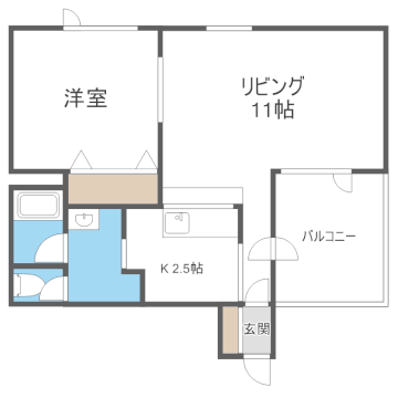 KOOL94(1LDK/1階)の間取り写真