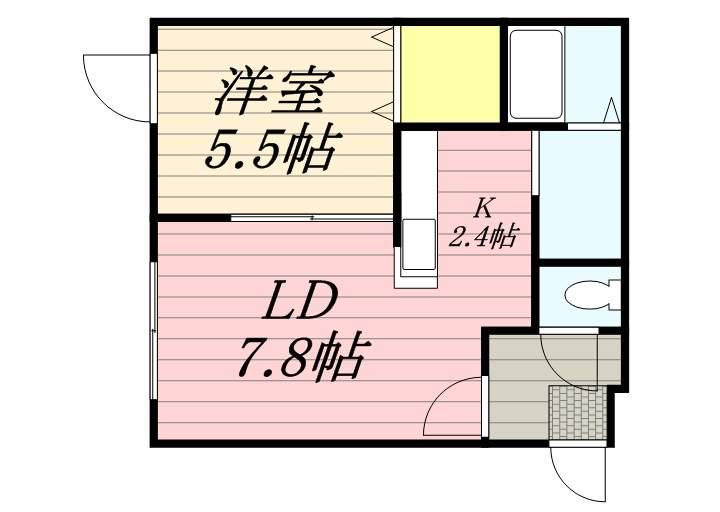 グランディール麻生(1LDK/2階)の間取り写真