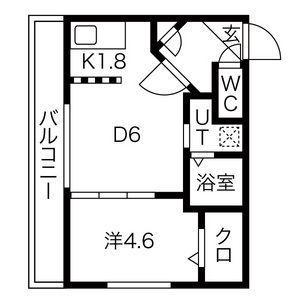 NORTE15 (1DK/2階)の間取り写真