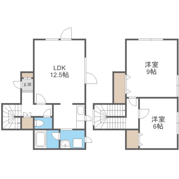 パークハイツA(2LDK/1階)の間取り写真