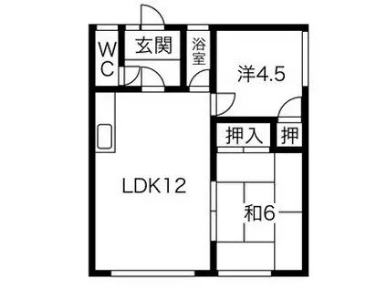 2号コーポ菅原(2LDK/2階)の間取り写真