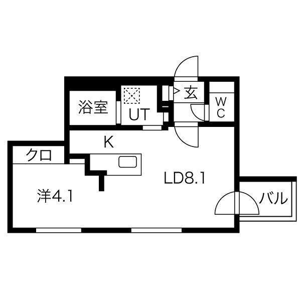 エアフォルク発寒南(1LDK/3階)の間取り写真