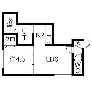 クラシックⅢ(1LDK/2階)の間取り写真