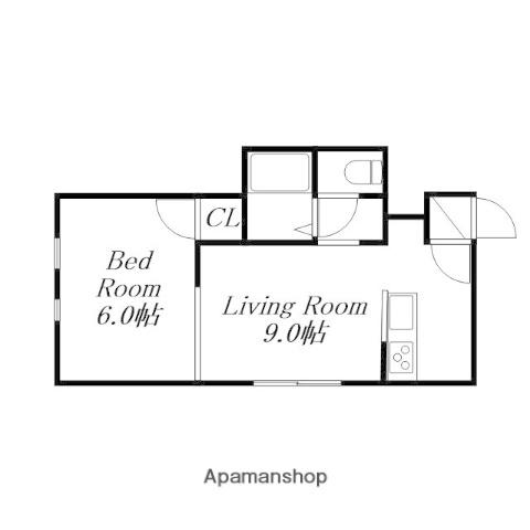 キラメック1972(1DK/3階)の間取り写真