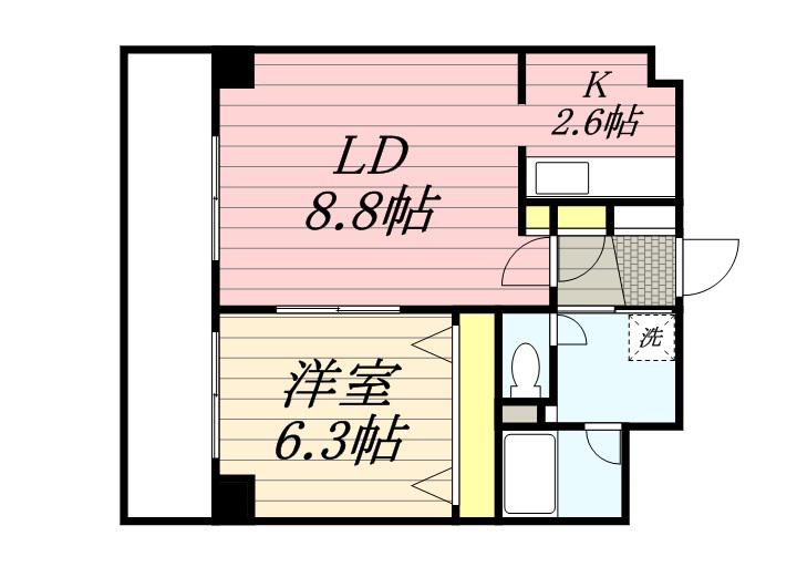 エスパスペース篠路2(1LDK/2階)の間取り写真