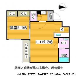 フェイバリト麻生(1LDK/1階)の間取り写真