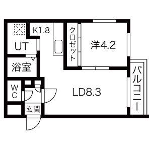 サウスERN SPOT(1LDK/4階)の間取り写真