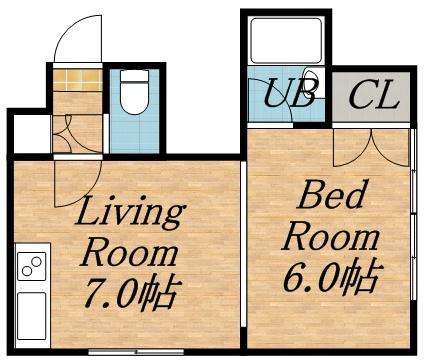 グランドール近藤(1DK/1階)の間取り写真