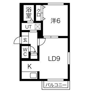 クレスト菊水(1LDK/4階)の間取り写真