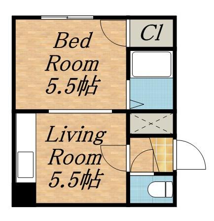 ミヤタハイツ(ワンルーム/3階)の間取り写真