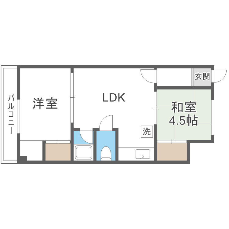 石橋ハイツI(2LDK/3階)の間取り写真