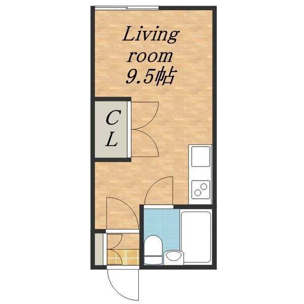 北生マンション(ワンルーム/2階)の間取り写真