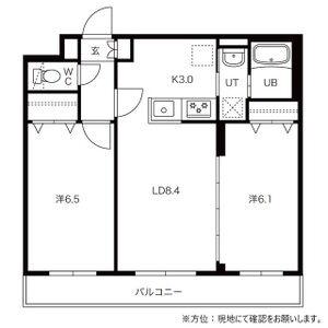 RITZ GRANDE東札幌(2LDK/1階)の間取り写真