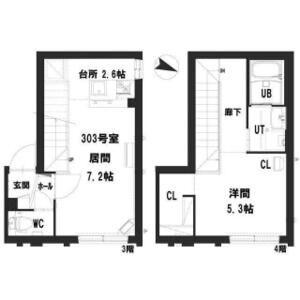 グランメール RA・N23(1LDK/3階)の間取り写真