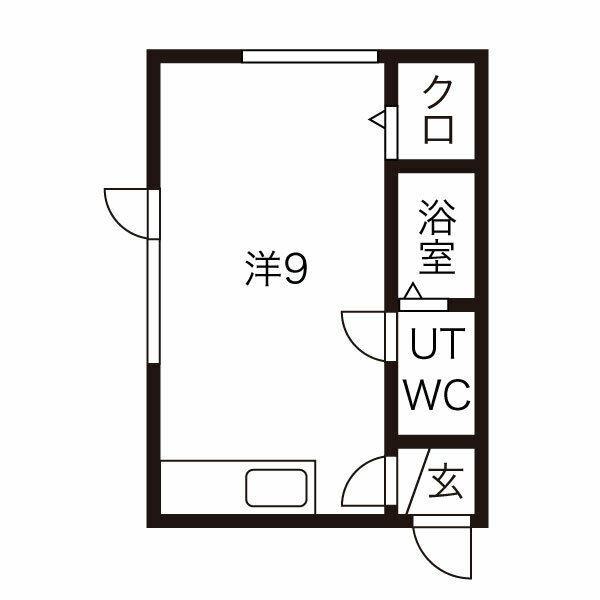 サンピアS17(1K/2階)の間取り写真