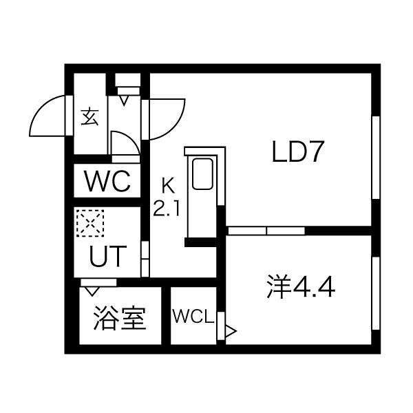 ASTER SHIROISHI(1LDK/3階)の間取り写真