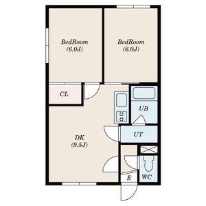 グランド-ル大栄(2LDK/3階)の間取り写真