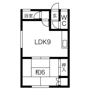 新川ハイツ(1LDK/3階)の間取り写真