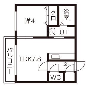 クレアメゾン環状通東(1LDK/3階)の間取り写真