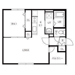セイルシード発寒(1LDK/1階)の間取り写真