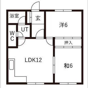 はまなすマンション(2LDK/1階)の間取り写真