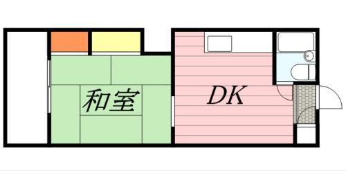 プラザハイツ24(1DK/3階)の間取り写真