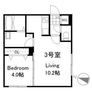 リーサ苗穂駅前(1LDK/2階)の間取り写真