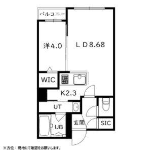 ESPOIR 本郷(1LDK/2階)の間取り写真