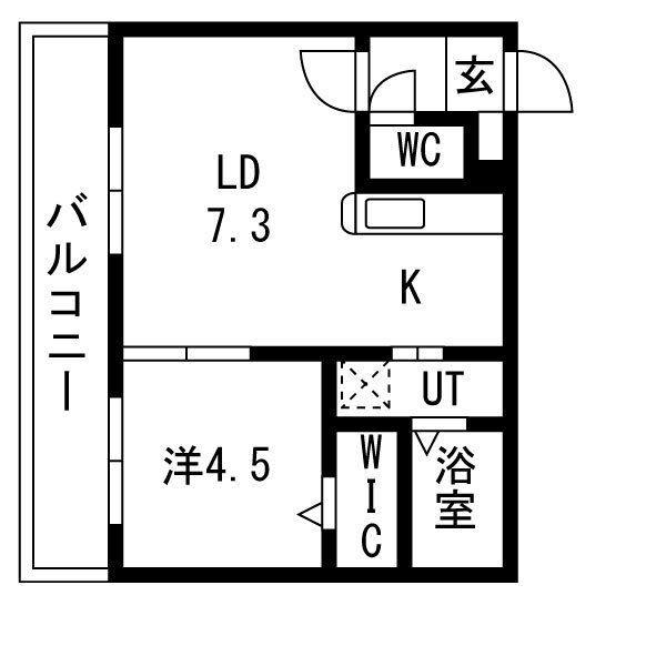 URBAN STAGE 北20条(1LDK/4階)の間取り写真