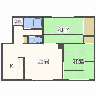 フォーブル16A(2LDK/1階)の間取り写真