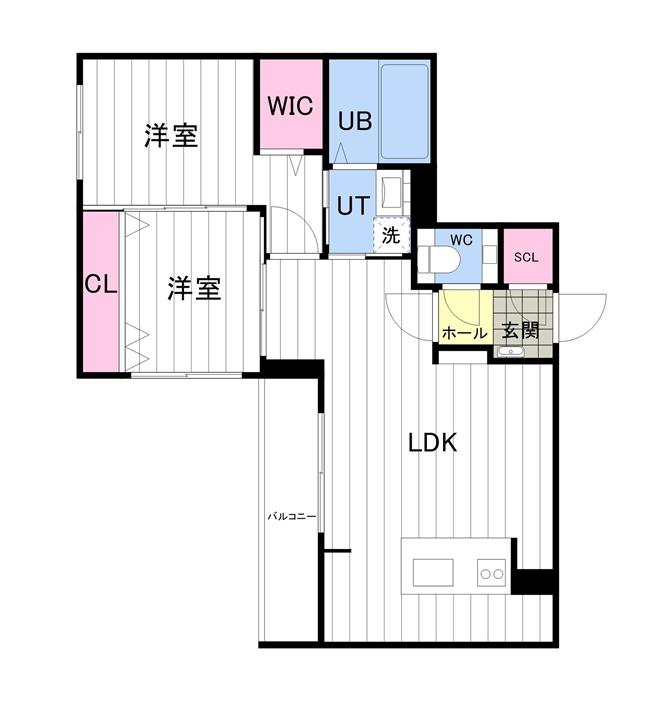 ONE YAMAHANA(2LDK/3階)の間取り写真