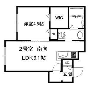 オークルミナス札幌(1LDK/1階)の間取り写真